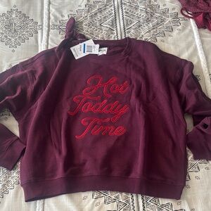 NWT Kensie 'Hot Toddy Time' Embroidered Sweatshirt